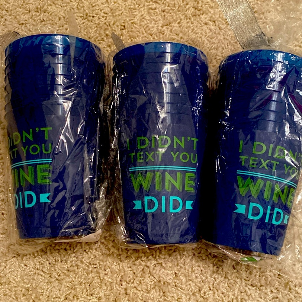 3 packs of 8 plastic cups, Never opened